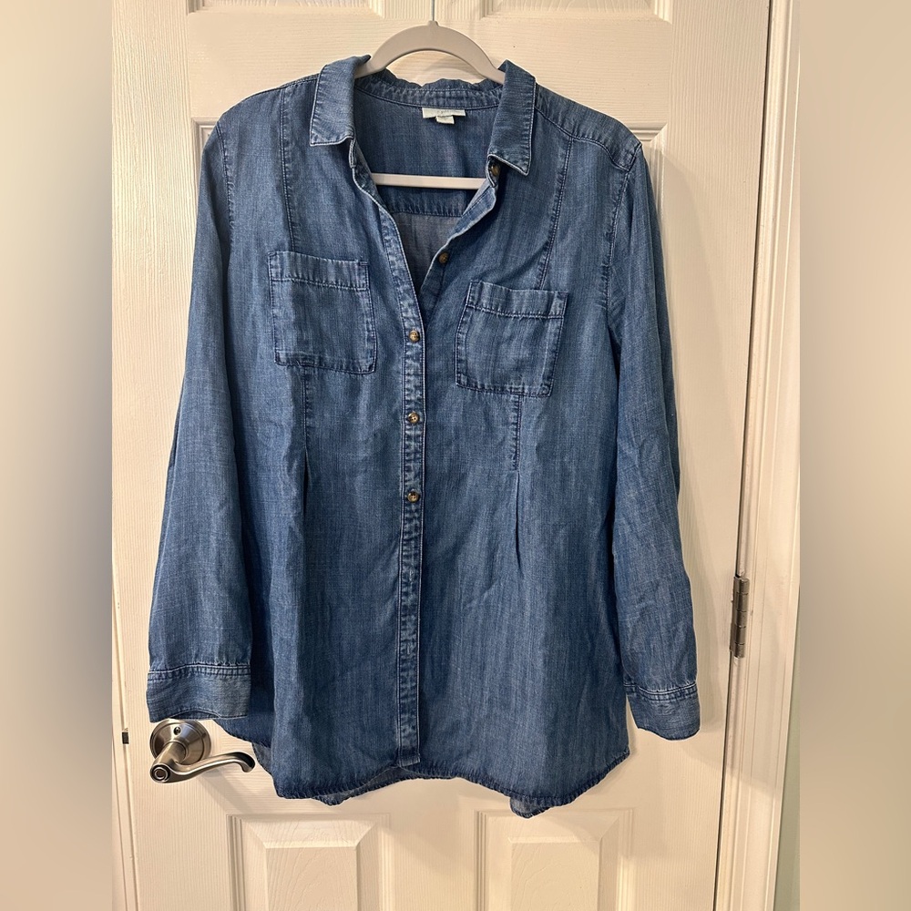 J. Jill Blue Button Down Shirt